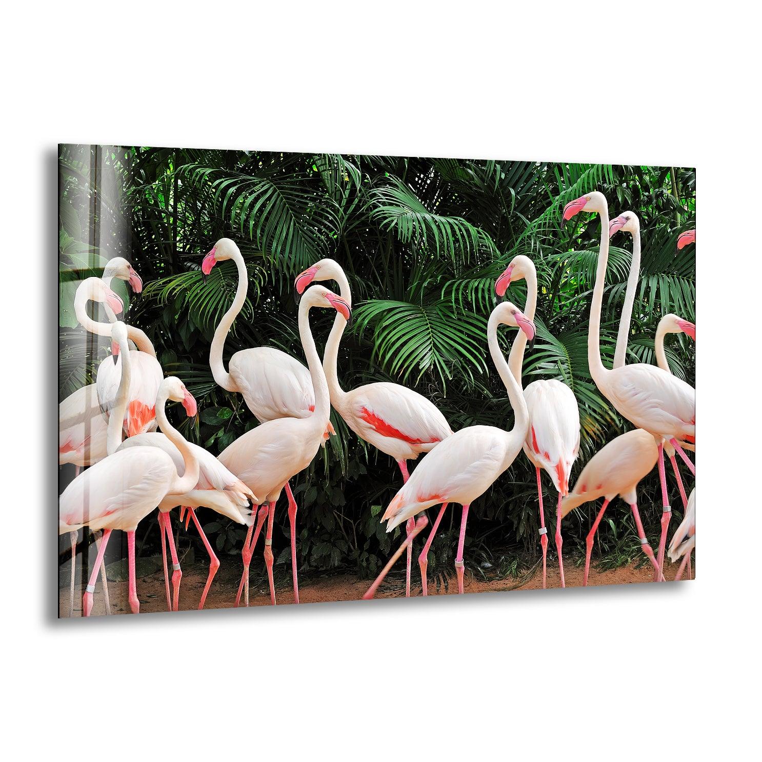 Flamingos Glass Printing 2024 Wall Art Modern Decor Ideas For Your House And Office Natural And Vivid Home Wall Decor Housewarming Gift