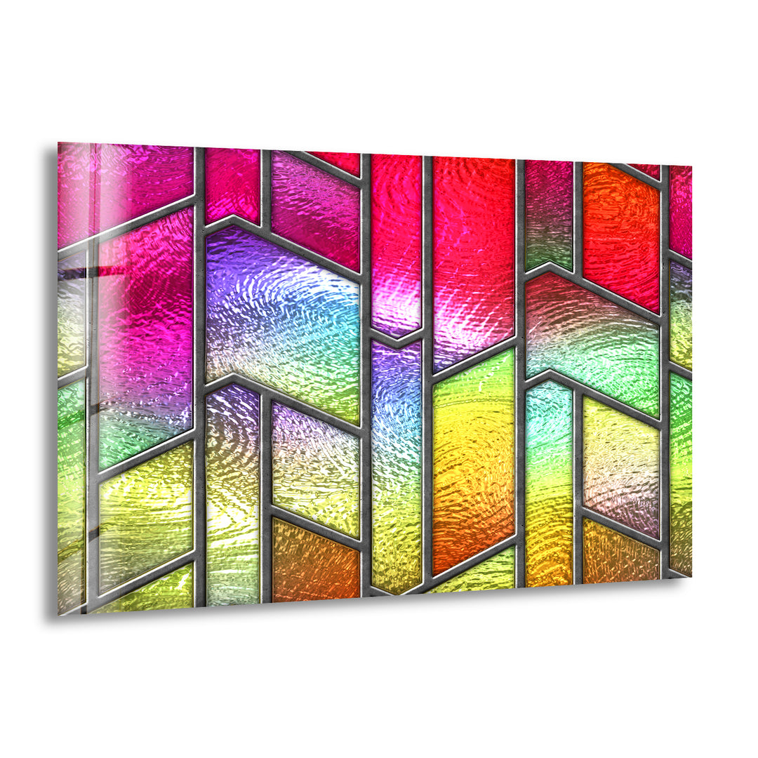 Pink & Yellow Stained Glass Wall Art large glass photo prints, glass wall photos
