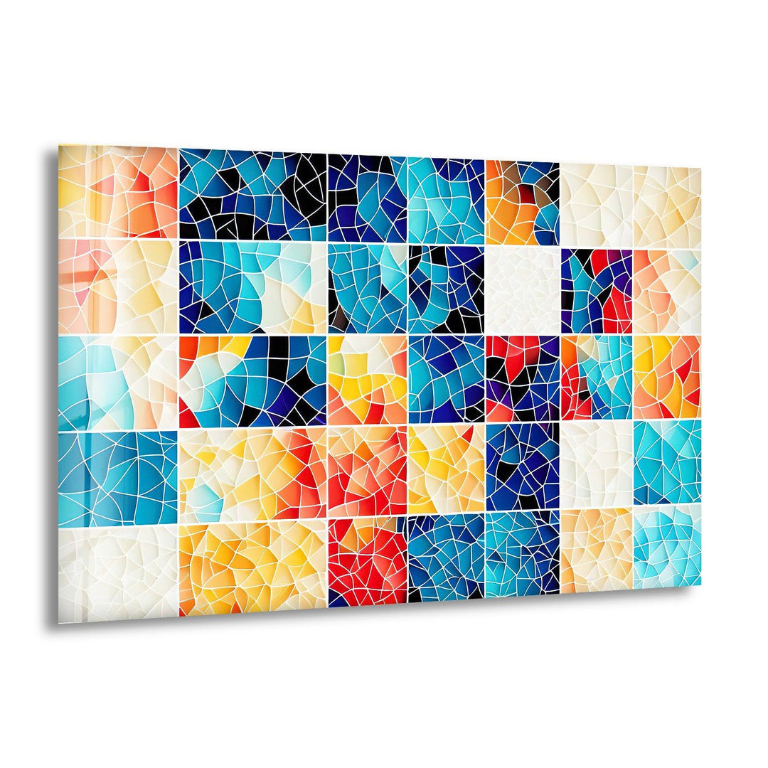 Mosaic of Different Colors Glass Wall Art glass wall decor, glass wall art decor