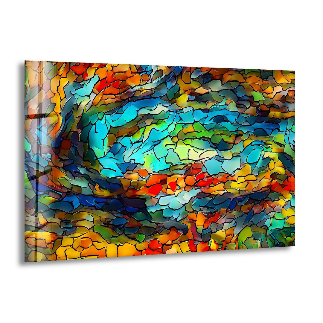 Stanied Colorful Mosaics Glass Wall Art glass art painting, glass art for the Wall