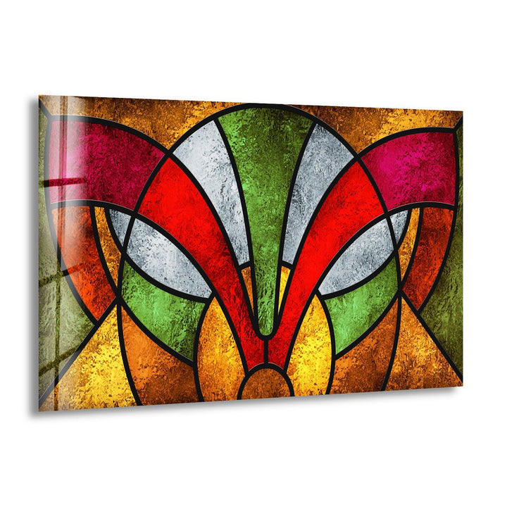 Stained Red & Green Glass Wall Art stained glass wall art, stained glass wall decor