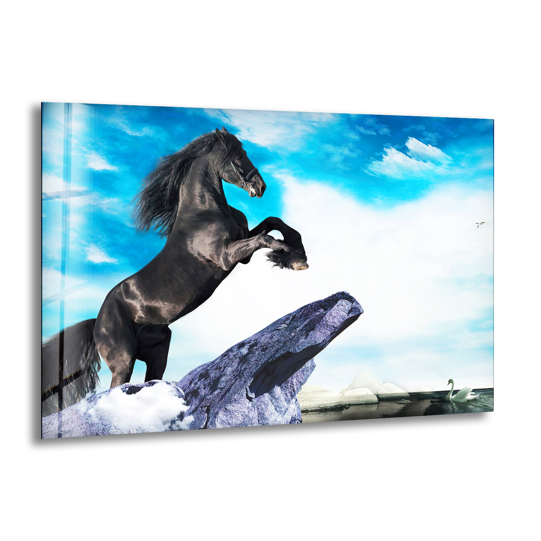 Prancing Horse Glass Wall Art art glass wall art, glass wall art pictures