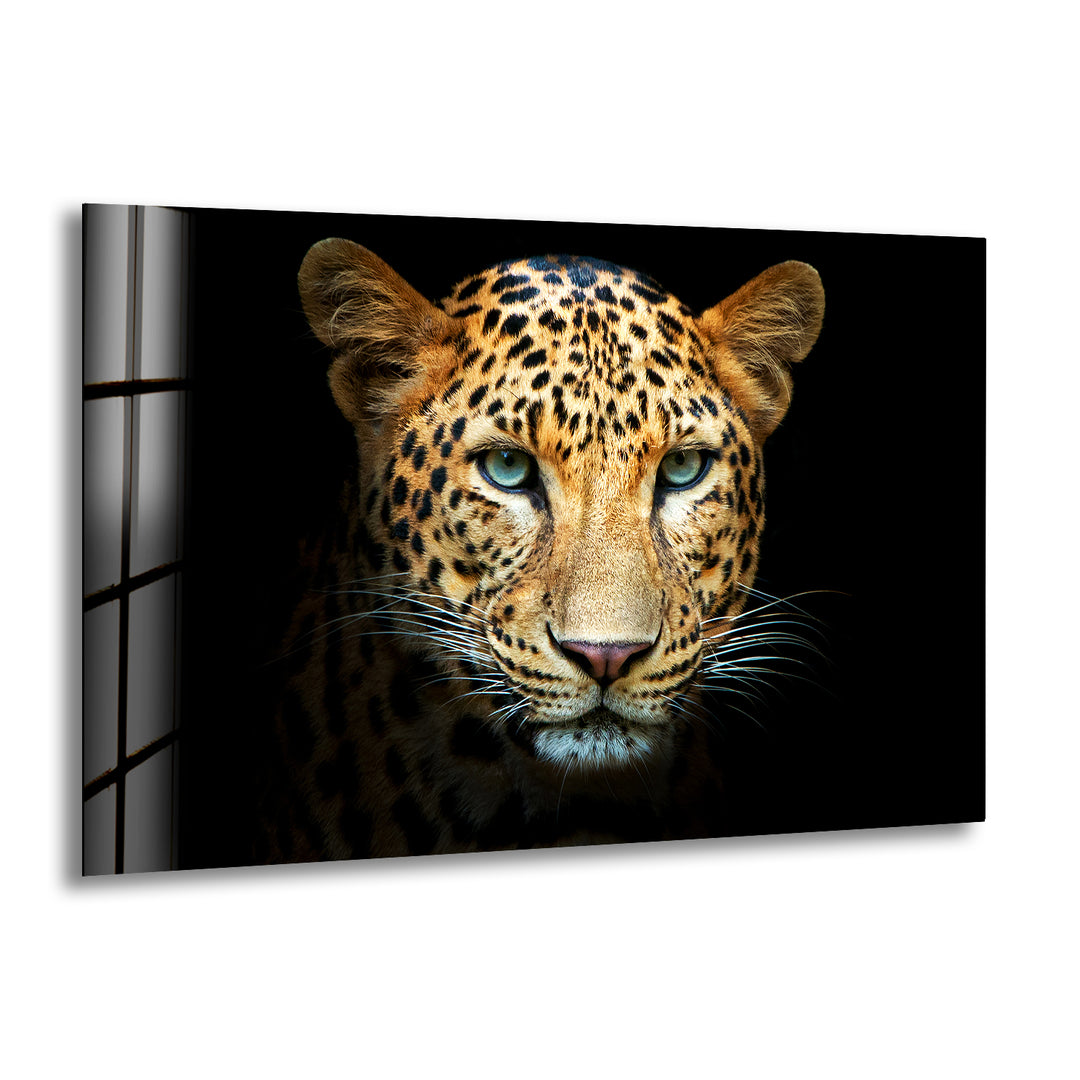 Leopard Portrait Glass Wall Art             glass wall decor, glass wall art decor