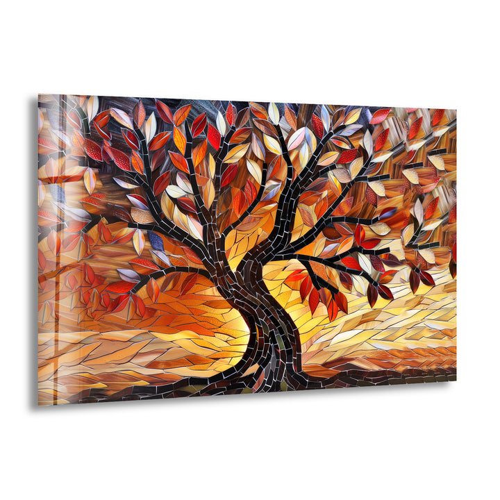 Tree of Life Orange Glass Wall Art glass photo prints, glass picture prints