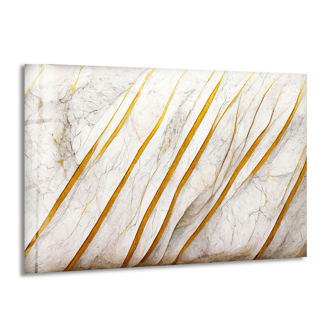 Orange & White Marble Art Glass Wall Art print picture on glass, Tempered Glass Wall Art
