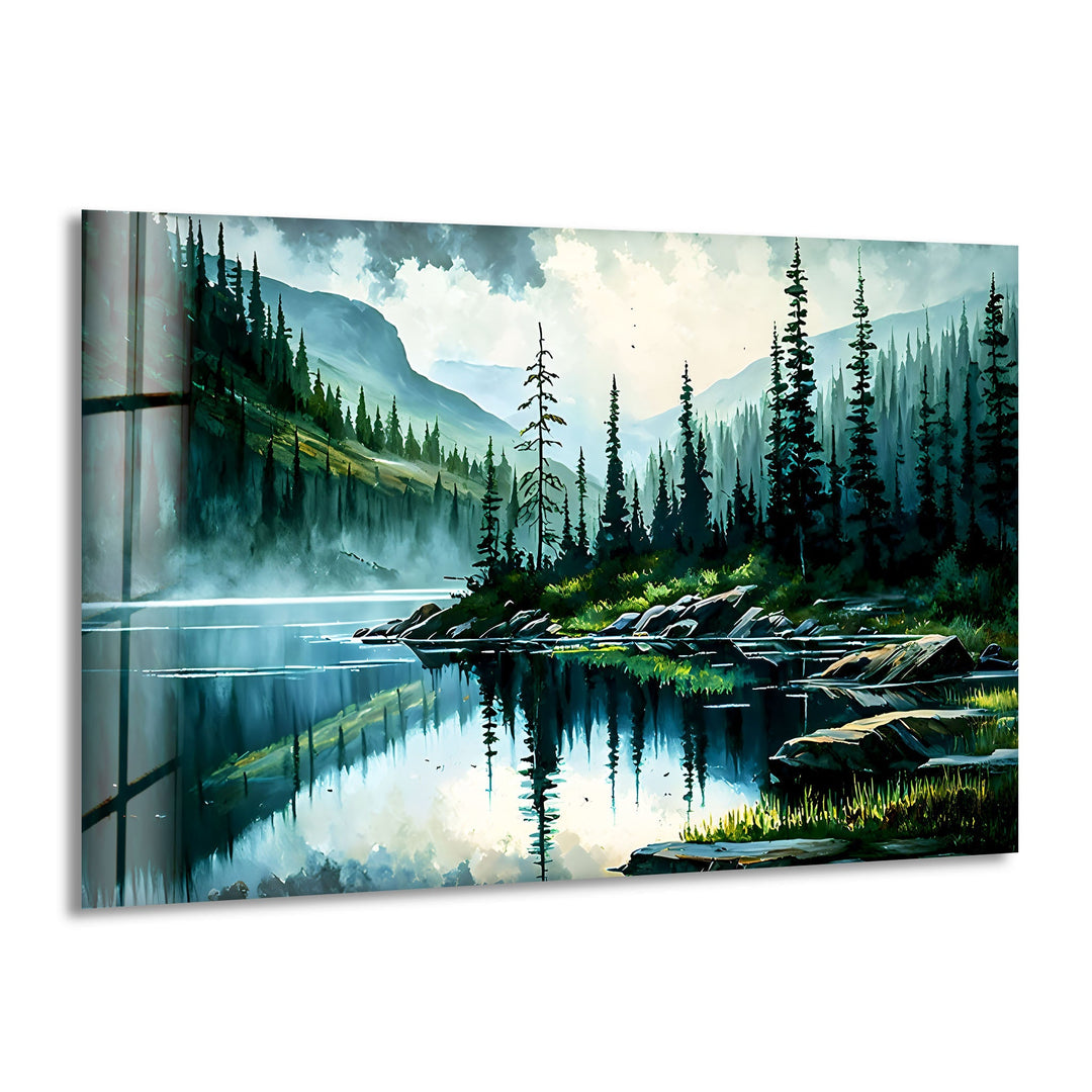 Nature Forest Green Glass Wall Art art glass wall art, glass wall art pictures
