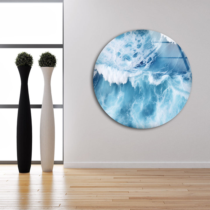 Ocean Big Waves Glass Wall Art custom glass pictures, glass art prints
