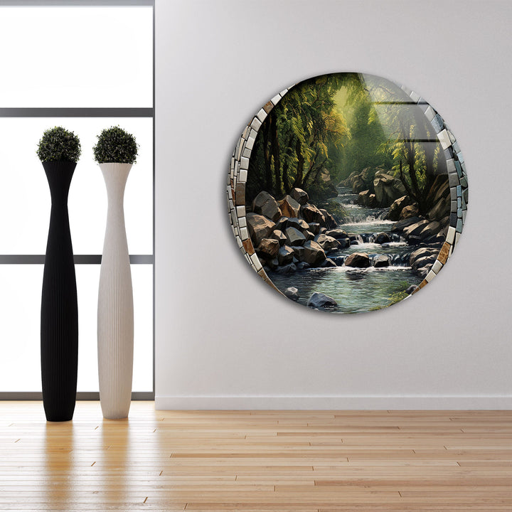 Forest And Stones Glass Wall Art glass image printing, glass prints from photos
