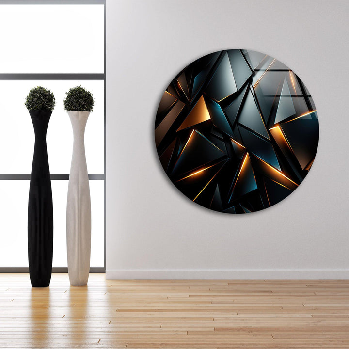 Black Geometric Design Glass Wall Art glass photo prints, glass picture prints
