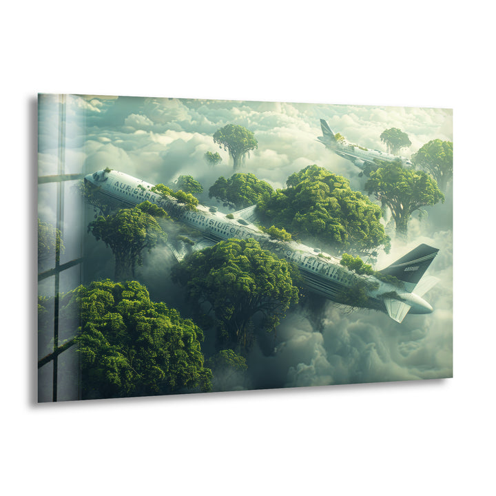 Planes in Trees Glass Wall Art picture on glass wall art, photos printed on glass