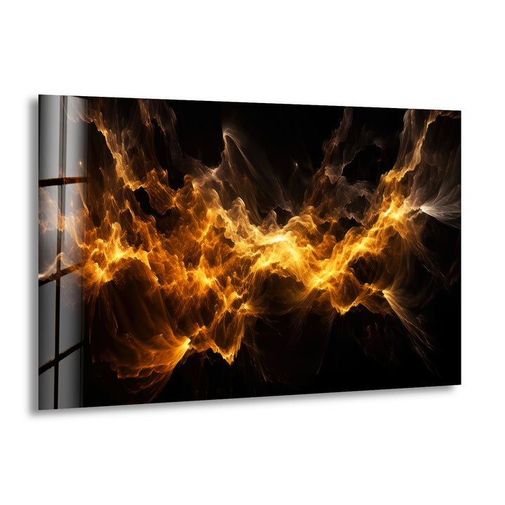 Fire Sparks Abstract Glass Wall Art