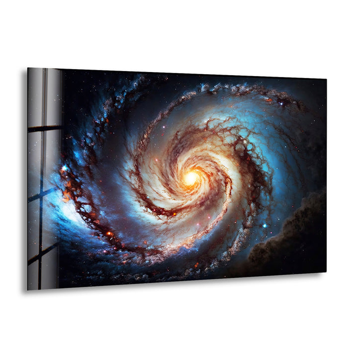 Spiral Galaxy Glass Wall Art, print on glass, glass printed photos