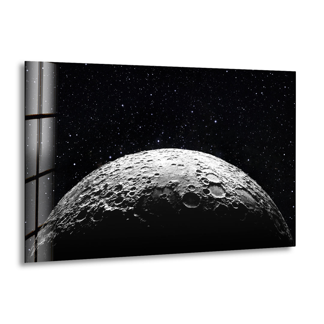 Moon Surface Glass Wall Art, print picture on glass, Tempered Glass Wall Art