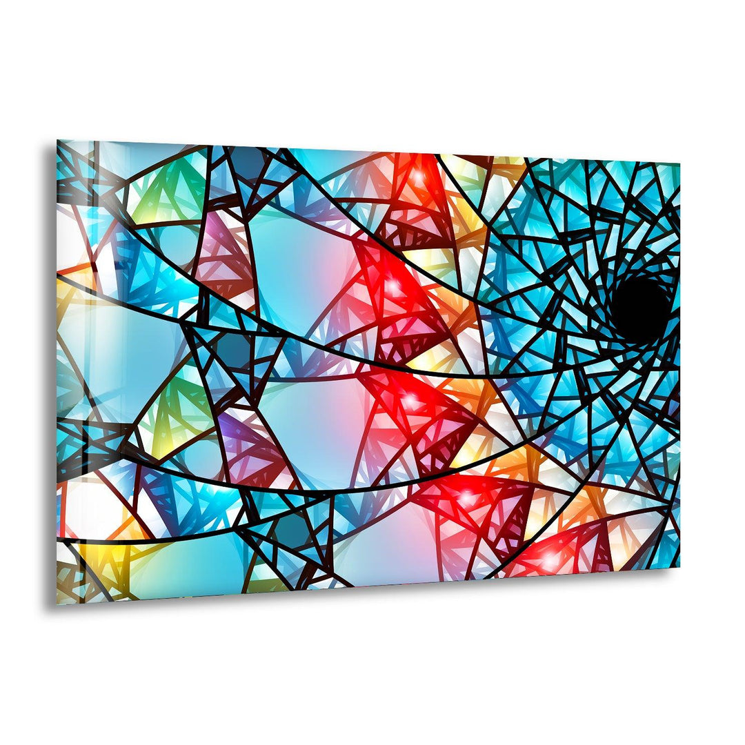 Colorful Mosaic Art Glass Wall Art print picture on glass, Tempered Glass Wall Art