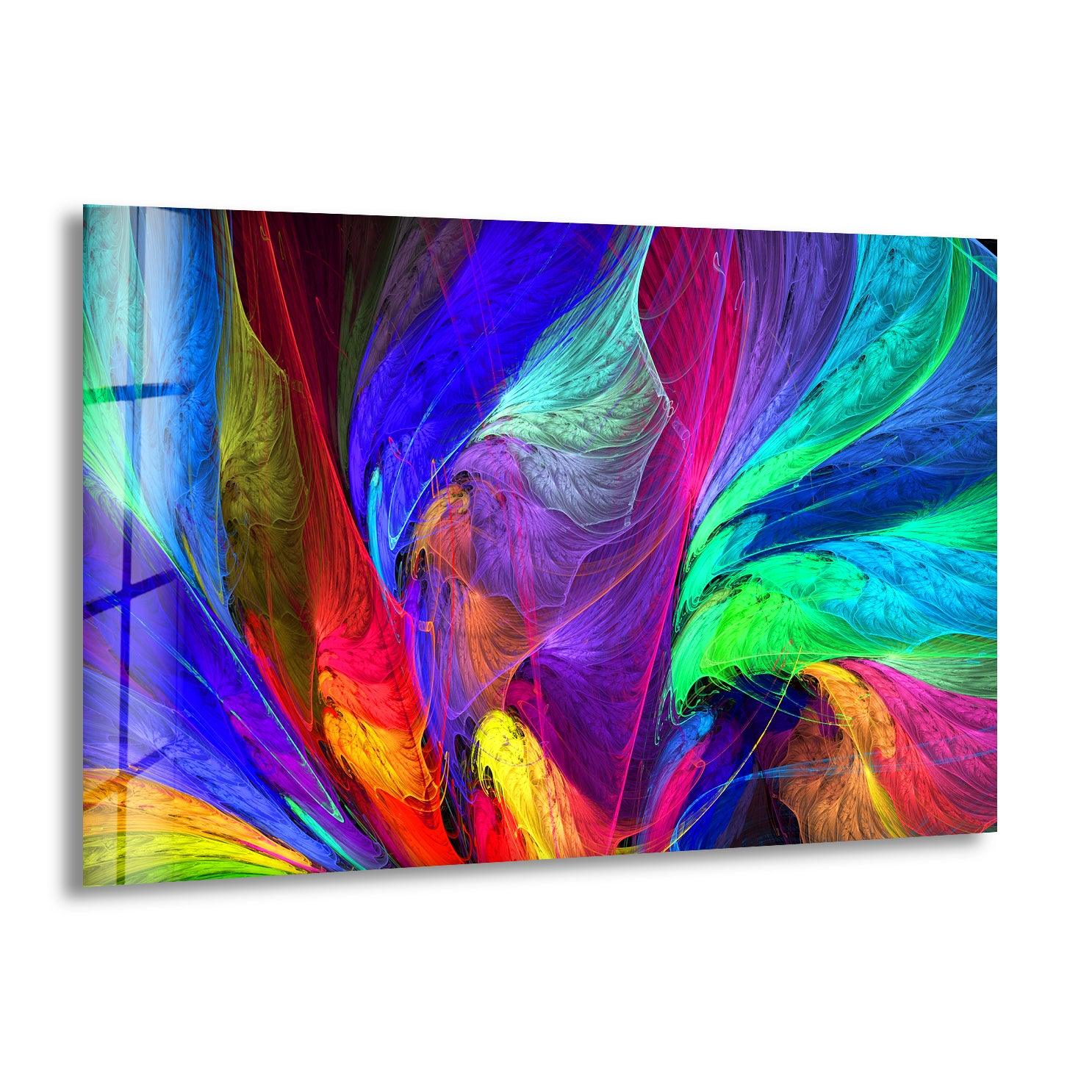 Fancy Neon Abstract Glass Wall Art