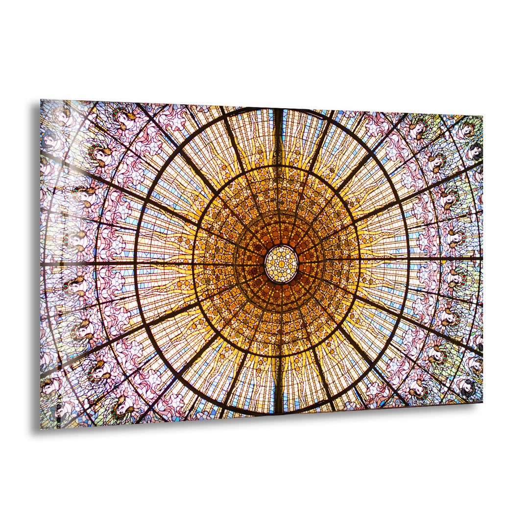 Barcelona Stained Church Glass Wall Art stained glass wall art, stained glass wall decor