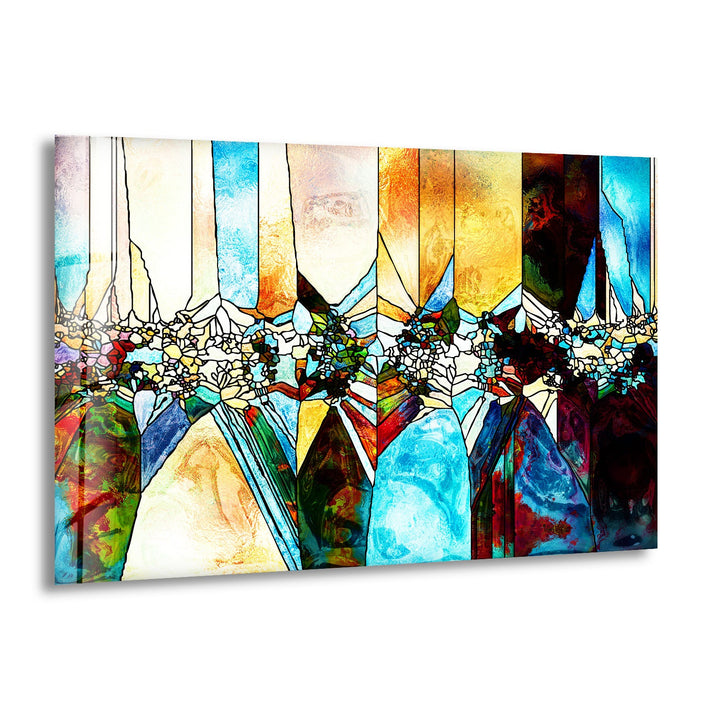 Fractal Abstract Colored Glass Wall Art glass art painting, glass art for the Wall
