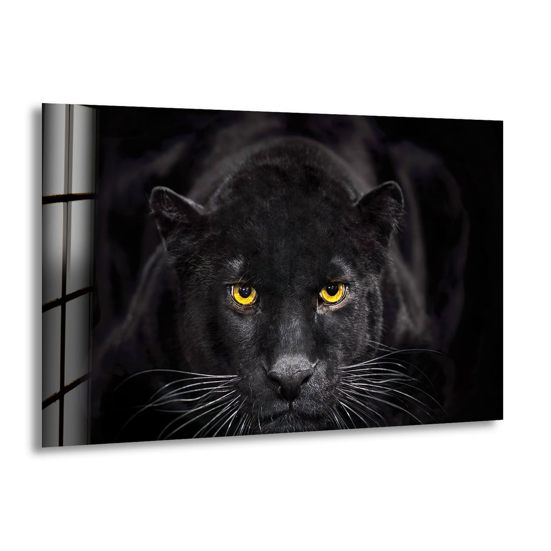 Black Panther Face Glass Wall Art large glass photo prints, glass wall photos