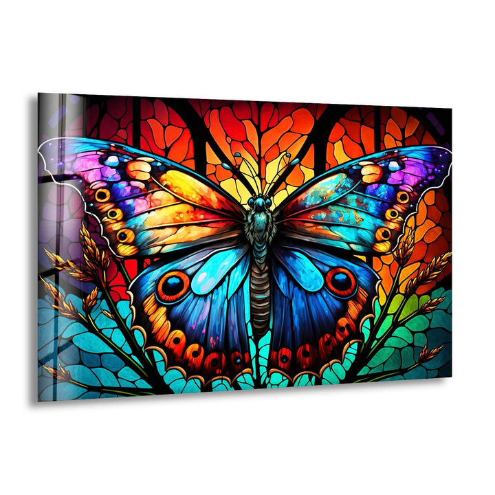 Colored Butterfly Art Glass Wall Art large glass photo prints, glass wall photos