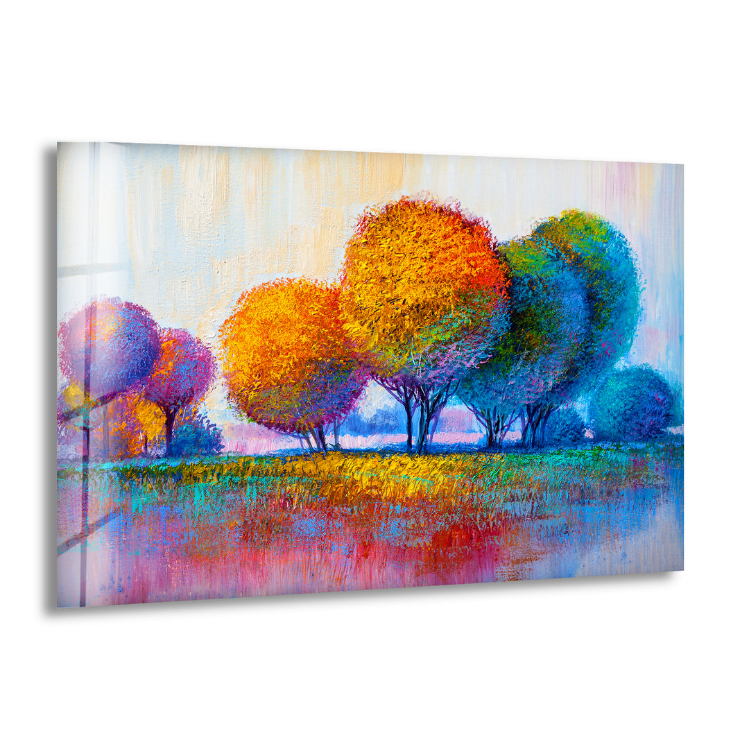 Colorful Autumn Forest Glass Prints for Decor