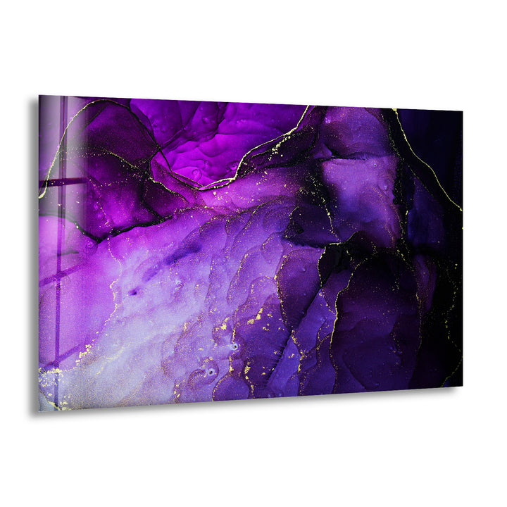 Luxurious Purple Abstract Glass Wall Art