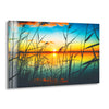 Sunset at Lake Landscape Glass Wall Decor for Homes