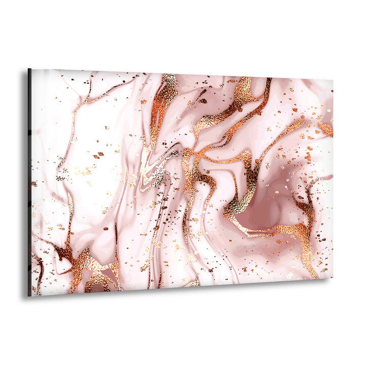 Rose Gold Alcohol ink Glass Wall Art