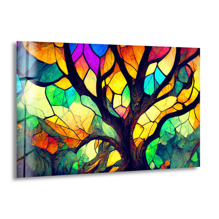 Stained Tree of Life Decor Glass Wall Art large glass photo prints, glass wall photos