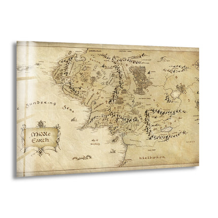 Lord Of The Rings Map Glass Wall Art