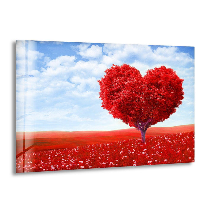 Red Heart Glass Picture Prints & Cool Wall Art