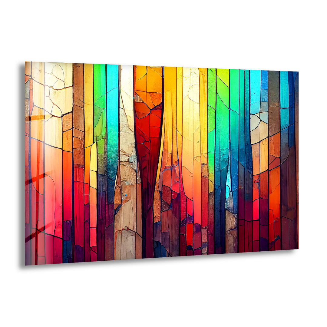 Stained Rainbow Glass Wall Art Glass Printing Wall Art, Print photos on glass