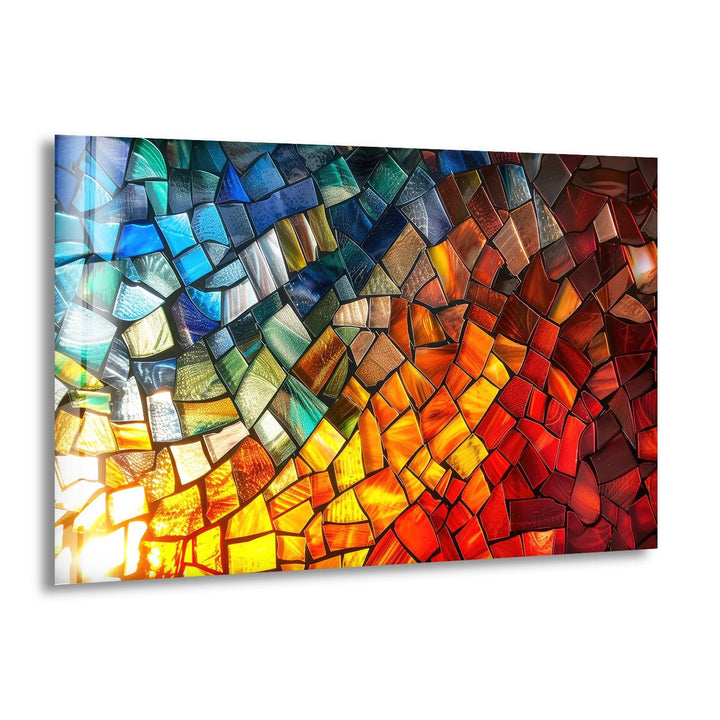 Mosaic Design Colored Glass Wall Art glass photo prints, glass picture prints