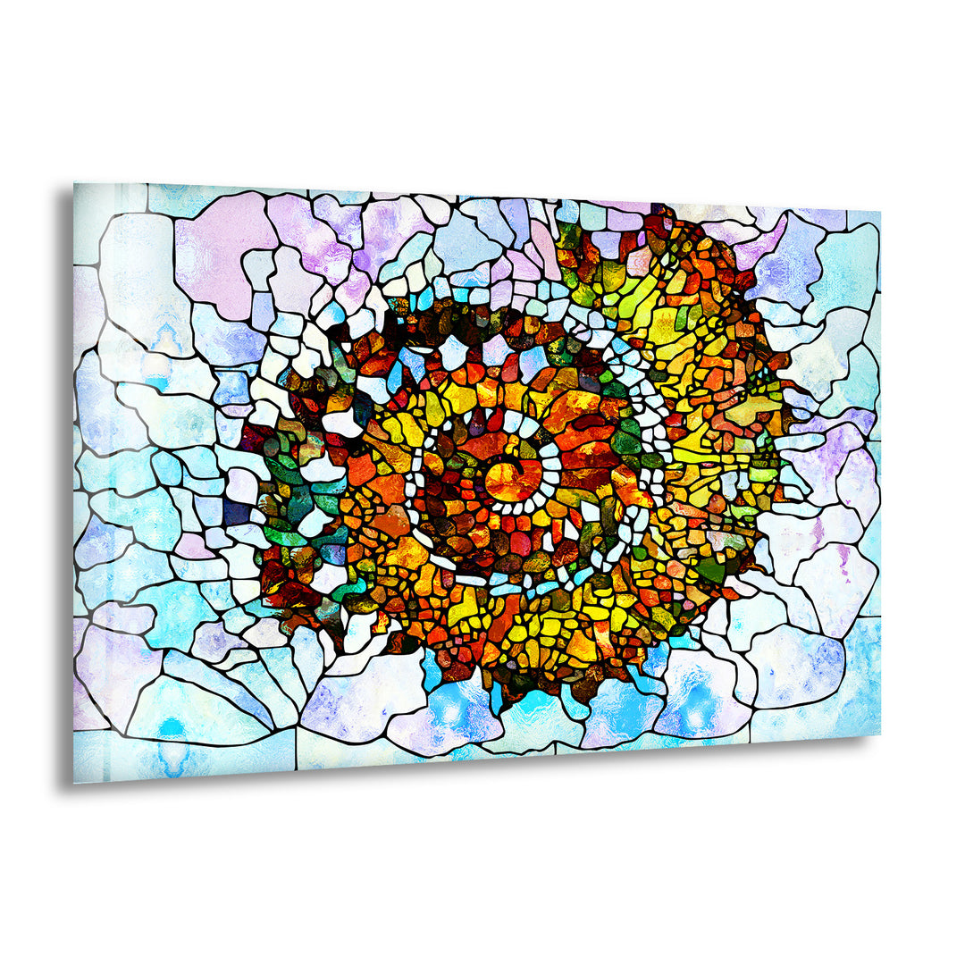 Stained Colorful Textures Glass Wall Art print picture on glass, Tempered Glass Wall Art