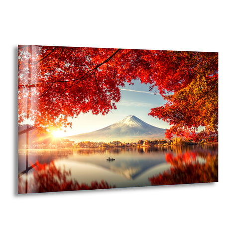 Fuji Mountain View Glass Wall Art