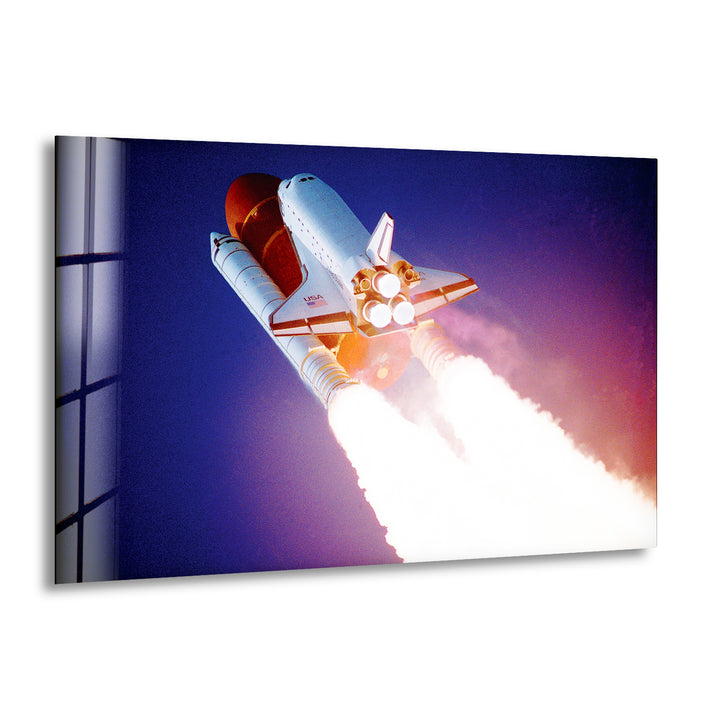 Space Shuttle Glass Wall Art, print picture on glass, Tempered Glass Wall Art