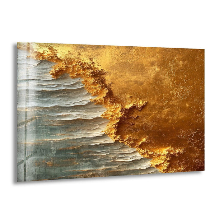 Shine of Gold Abstract Glass Wall Art