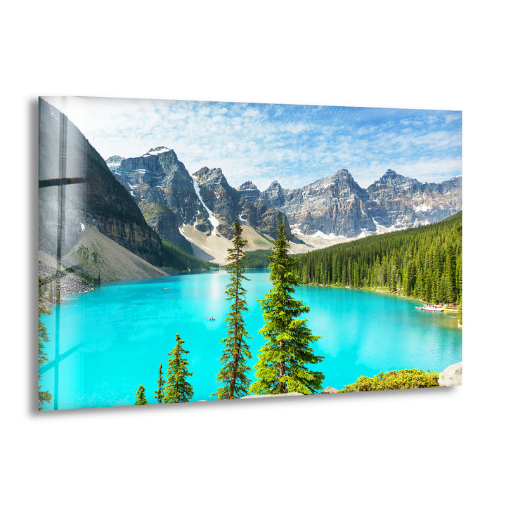 Moraine Lake Landscape Glass Wall Art