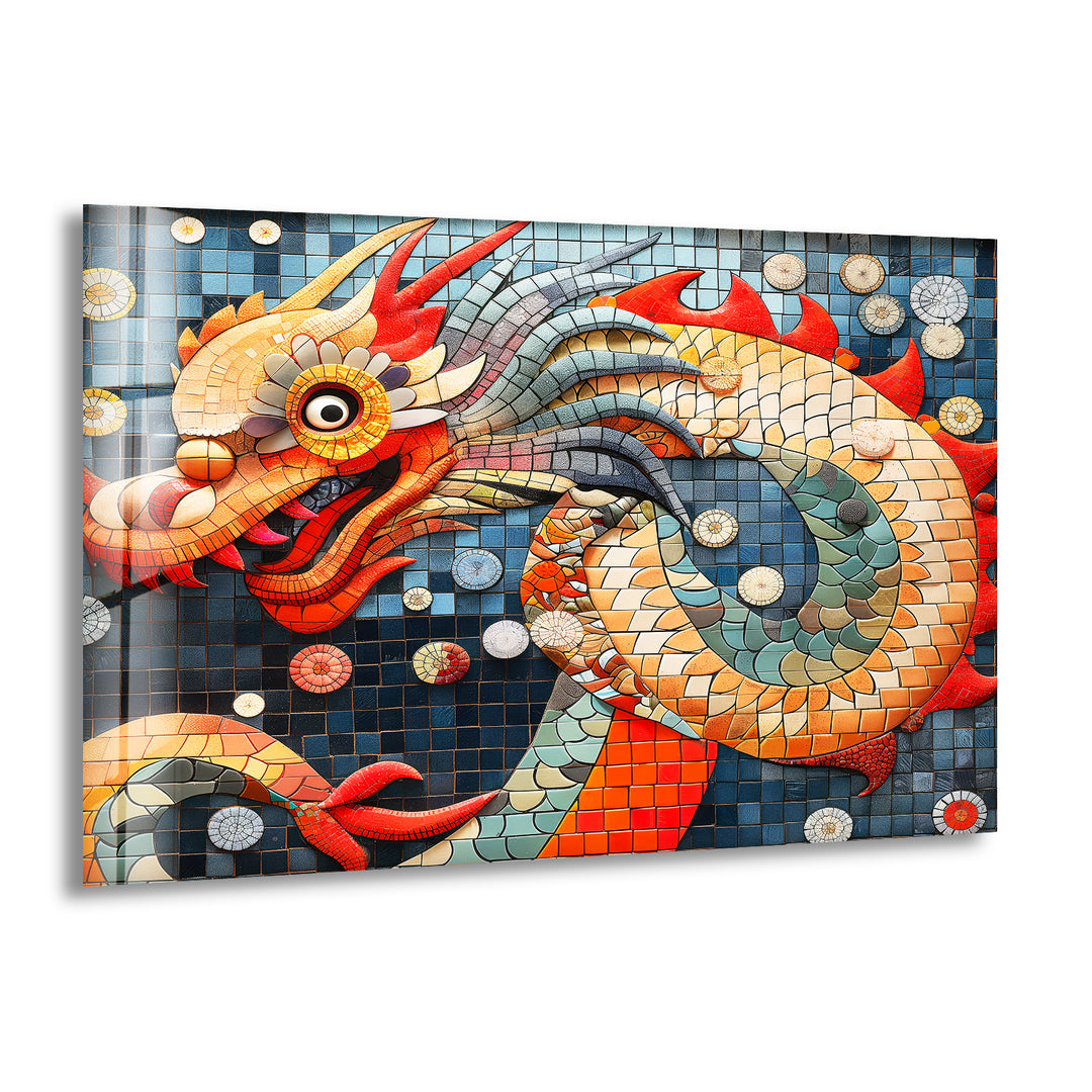 Chinese Dragon Glass Wall Art stained glass wall art, stained glass wall decor