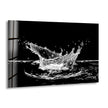 Black Water Splashes Glass Wall Art