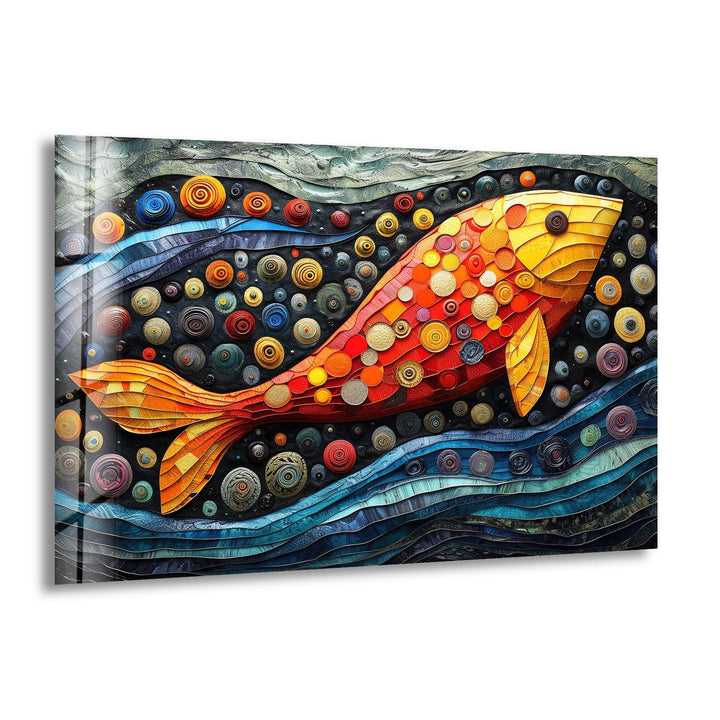 Colorful Clownfish Glass Wall Art glass art painting, glass art for the Wall