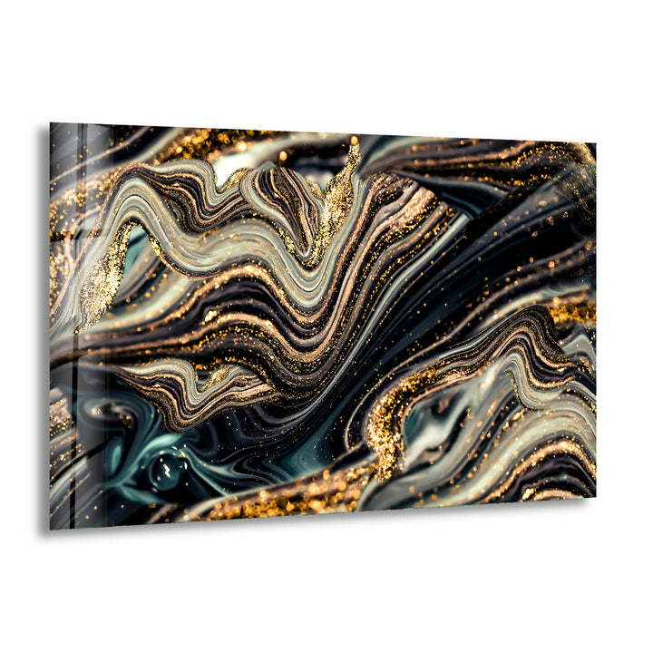 Glitter Swirls of Marble Glass Wall Art