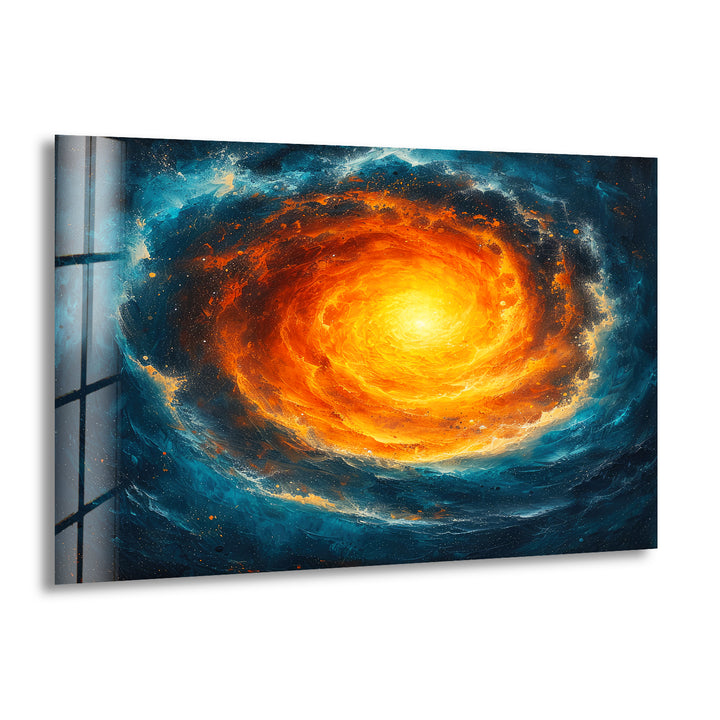 Spiral Galaxy Abstract Glass Wall Art