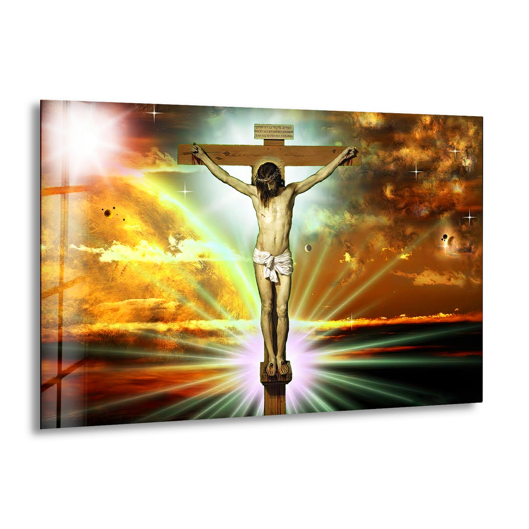 Jesus Christian Art Glass Wall Decor for Homes