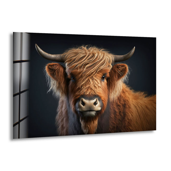 Scottish Cow Portrait Glass Wall Art art glass wall art, glass wall art pictures