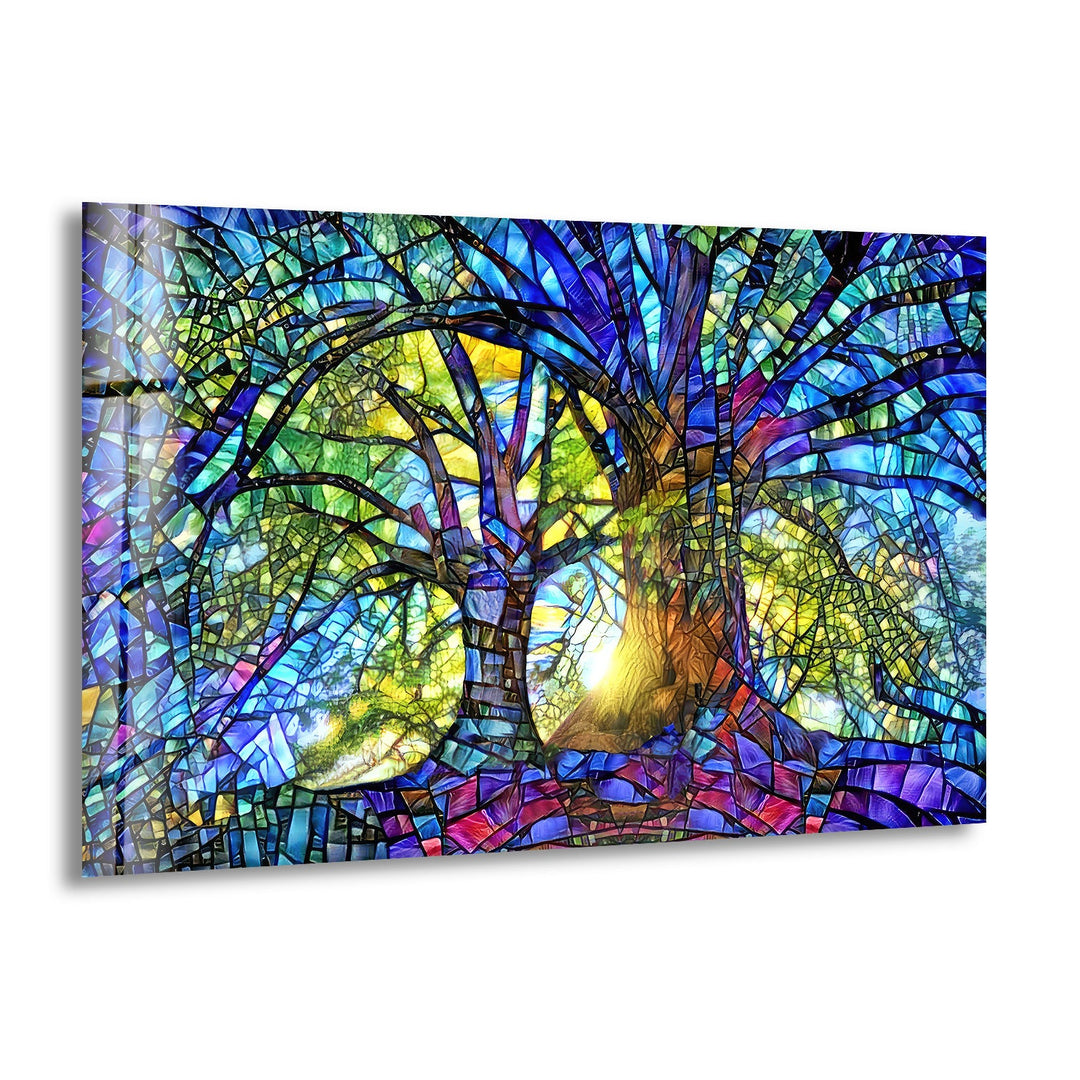 Blue Life of Tree Cool Wall Decor & Glass Print Art