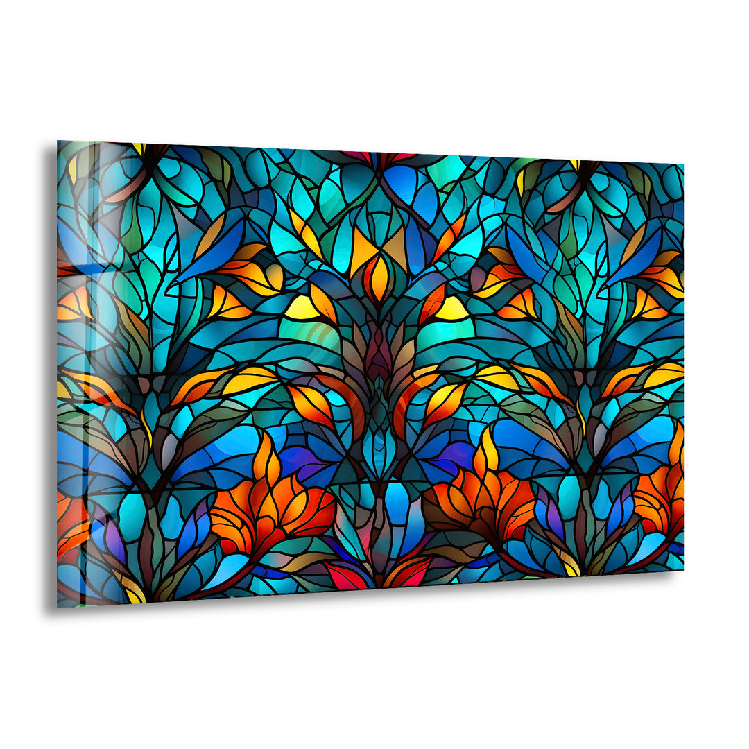 Stained Flower Art Glass Wall Art glass pictures for Wall, glass prints wall art