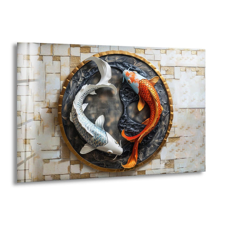 Yin Yang Fishes Glass Wall Art custom glass photo prints, large glass prints