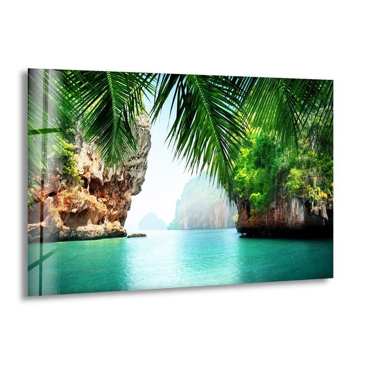 Thai island Ko Phi Phi Lee Glass Wall Art