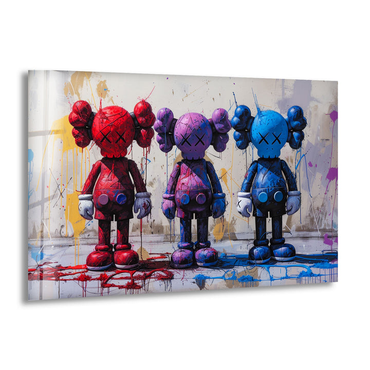 Hypebeast Kaws Glass Wall Art print picture on glass, Tempered Glass Wall Art