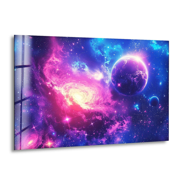 Universe Exploring Glass Wall Art, print picture on glass, Tempered Glass Wall Art